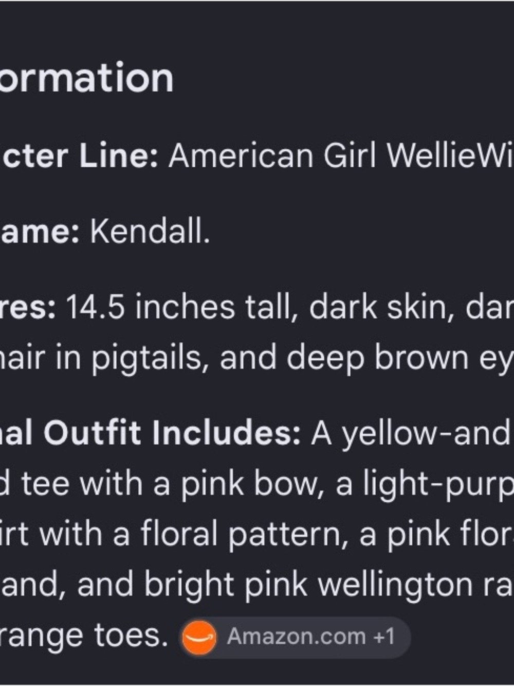 American Girl WellieWishers Kendall Doll - Picture 5 of 5